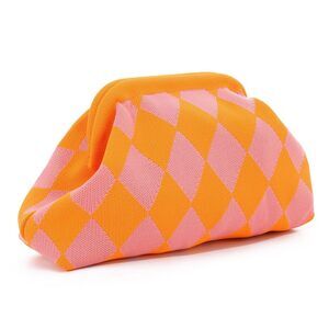 Oweisong Woven Colorblock Clutch – Casual Beach Bag with Chain for Vacations